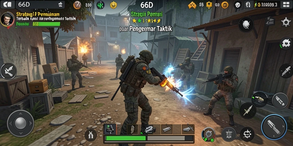 Tampilan gameplay seru dan strategi menegangkan dalam 66D.