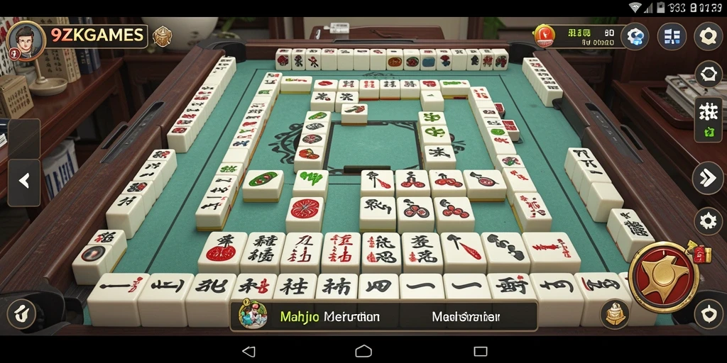 Tampilan permainan Mahjong yang seru dan menantang dalam 9ZKGAMES.