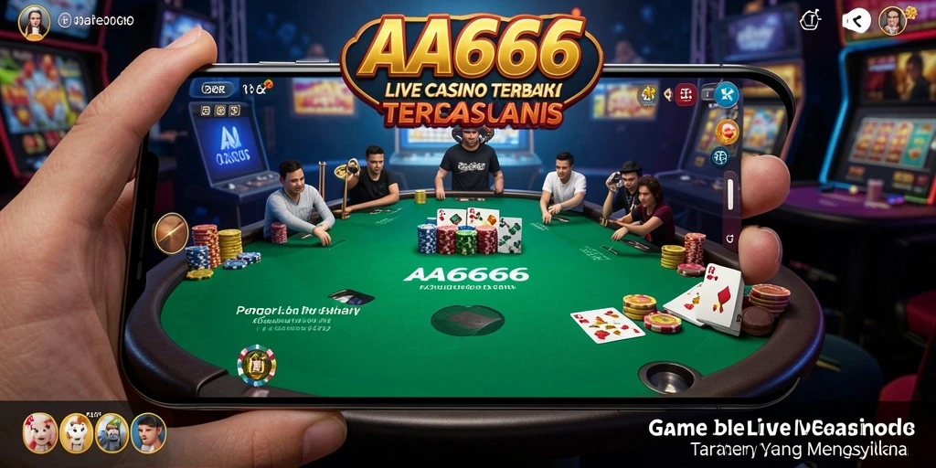 Tampilan screenshot AA666 menampilkan dealer yang berinteraksi dengan pemain dalam permainan Live Casino.