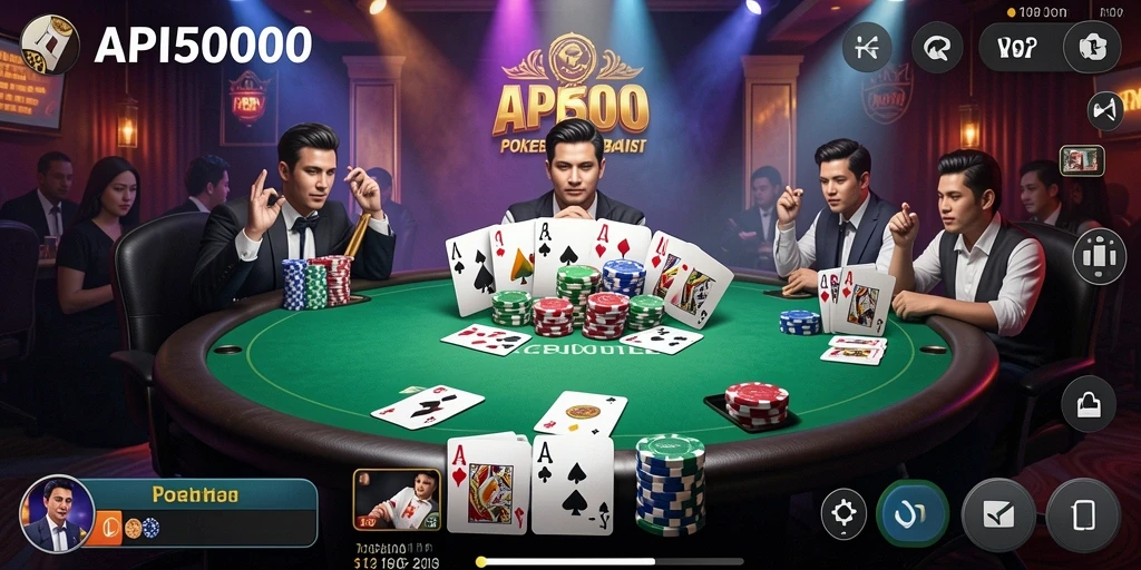Screenshot utama API5000 menunjukkan gameplay seru Poker.