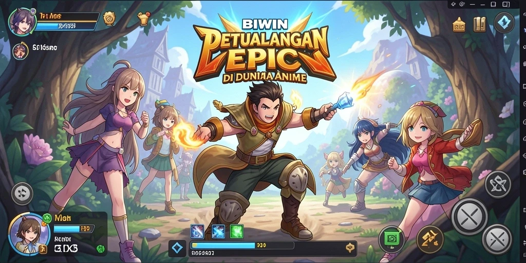 Tampilan permainan <strong>BIWIN</strong> dengan karakter anime yang memukau.
