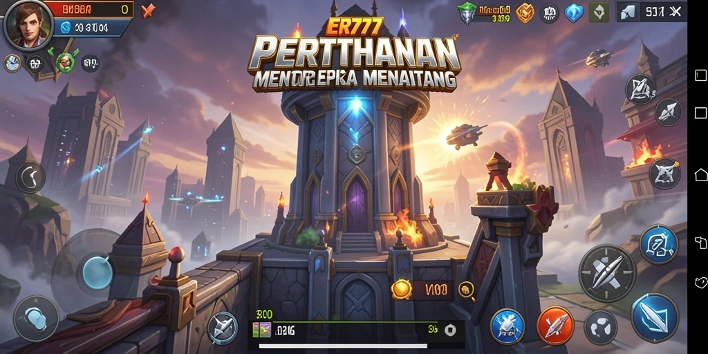 Tampilan gameplay seru dari ER777 dengan strategi menara yang menarik.
