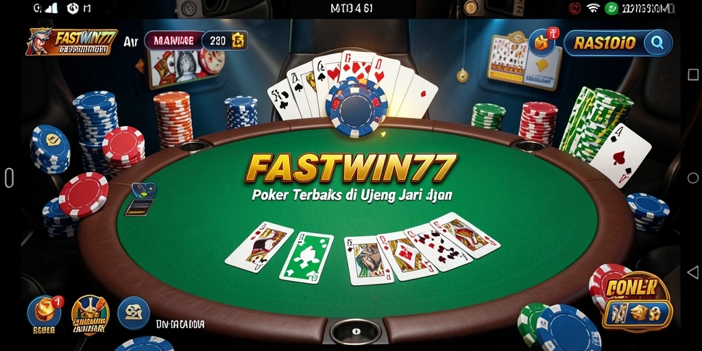Screenshot utama FASTWIN77 menunjukkan gameplay poker yang seru dan mendebarkan.