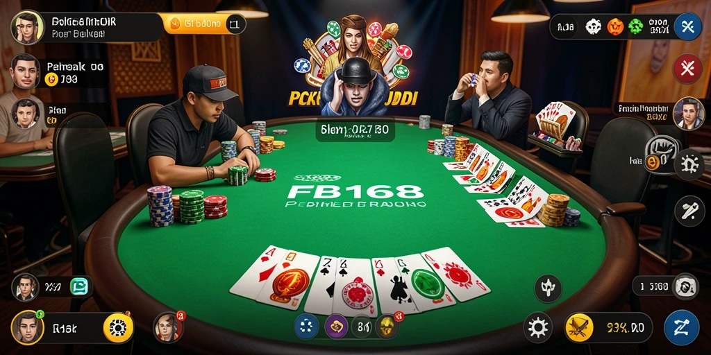 Tampilan gameplay seru dari permainan Poker di FB168.