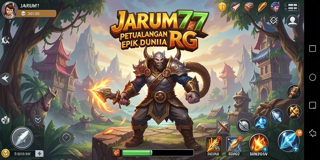 Tampilan gameplay menawan dari JARUM77 yang penuh aksi RPG.