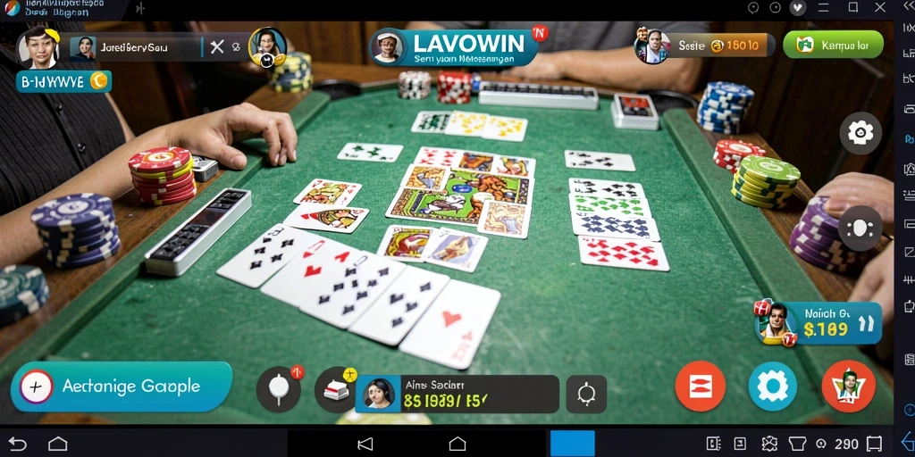 Tampilan gameplay Gaple yang seru dan interaktif di LAVOWIN.