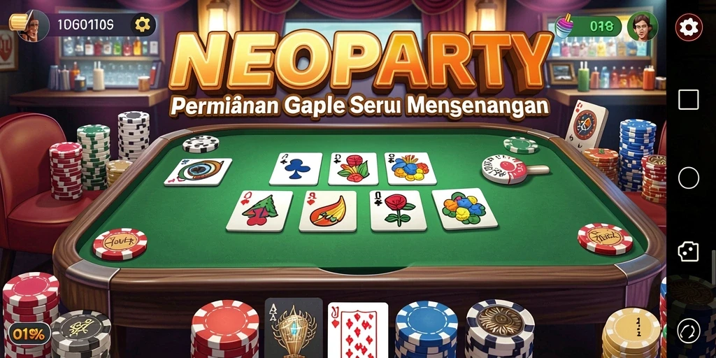 Tampilan seru permainan Gaple di NEOPARTY.