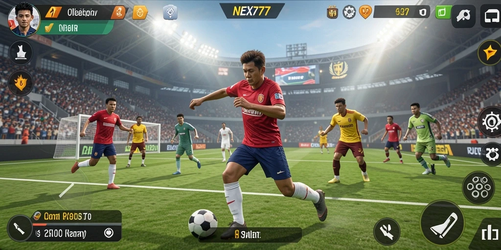 Tangkapan layar gameplay seru di NEX777 menunjukkan aksi olahraga yang mendebarkan.