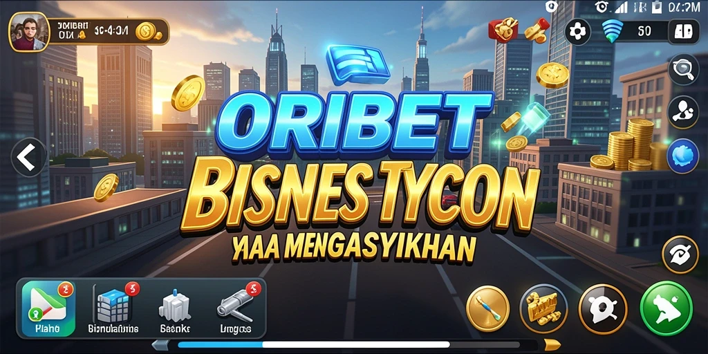 Screenshot gameplay ORIBET yang menggambarkan keseruan dalam membangun bisnis Tycoon.
