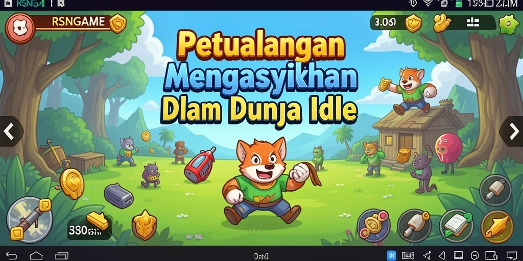 Tampilan gameplay Idle RSNGAME yang mengasyikkan dengan karakter unik.