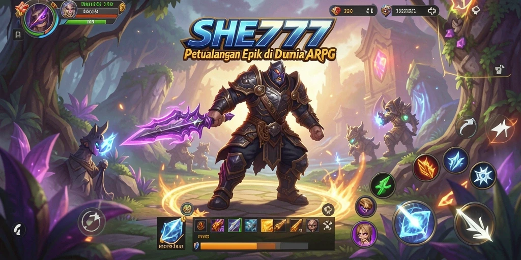 Screenshot gameplay SHE777 menampilkan aksi seru di dunia ARPG.