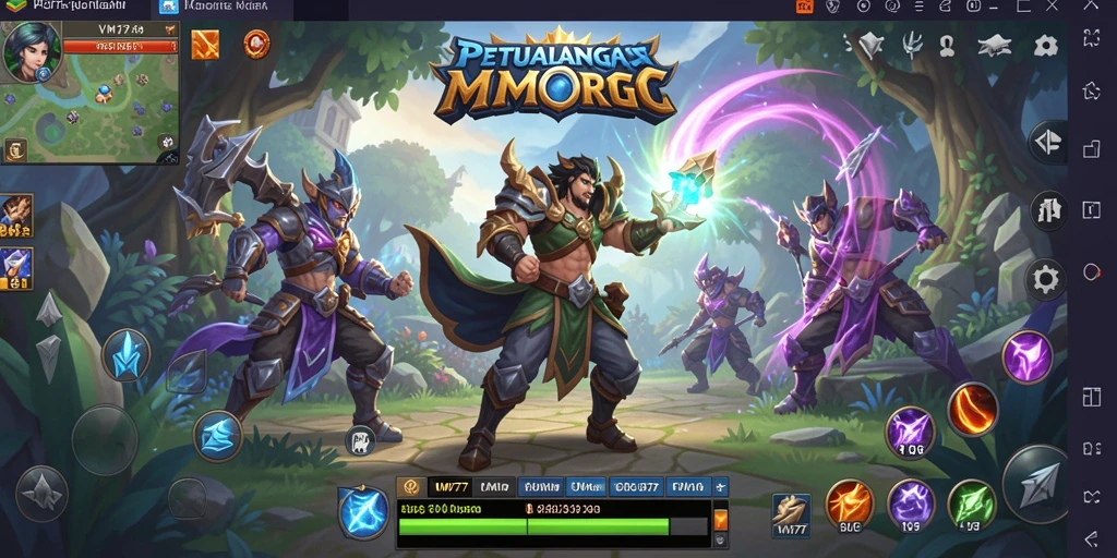 Tampilan gameplay yang menampilkan pertempuran epik di VM777.
