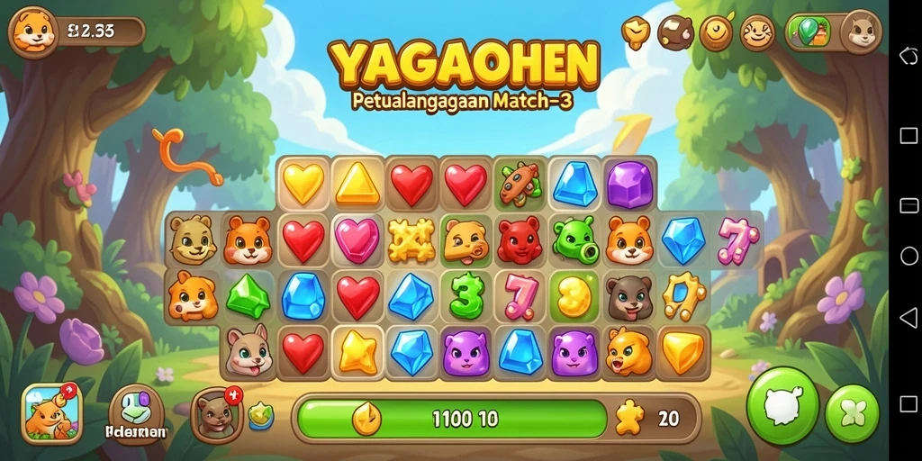 Gameplay menarik YAGAOHEN dengan kombinasi warna-warni.